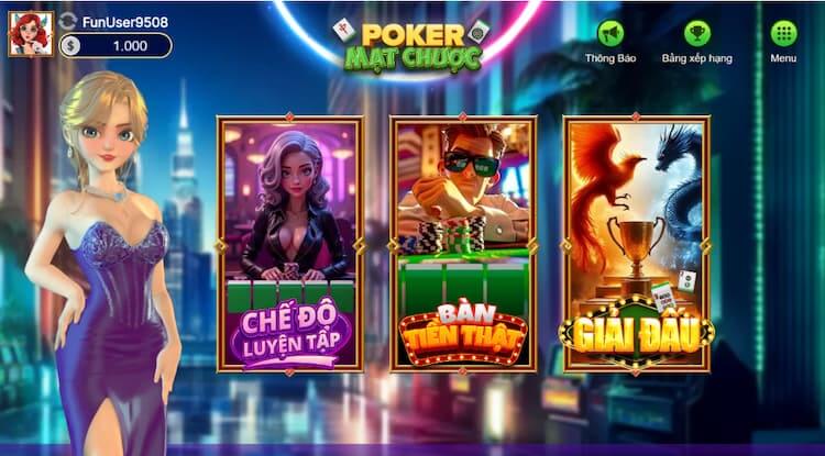 Các chế độ Poker Mạt Chược